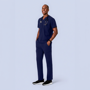 Men's V Neck Medical <b>Scrub</b> Set Hospital <b>Uniform</b> ODM 4 Way Stretch Woven Breathable Washable Wrinkle Resistant Nursing - Product Image 1
