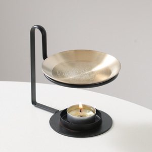 T250734 Four d'aromathérapie à disque doré noir <span class=keywords><strong>Lampe</strong></span> <span class=keywords><strong>chauffante</strong></span> à huile essentielle pour la fusion de cire domestique pour encens Amazon - Product Image 2