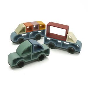 Thiết kế mới giáo dục Silicone xe đồ chơi khối xây dựng đồ chơi trẻ em cấp thực phẩm Silicone xếp chồng - Product Image 4