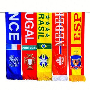 Vente d'usine, écharpe de supporter de football en tricot double face personnalisée avec logo jacquard, pas cher - Product Image 1