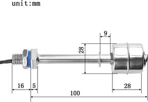 Interruptor de Sensor de nivel de flotador de acero inoxidable Vertical de alta temperatura de 100mm instrumento de medición de nivel de líquido de agua y combustible - Product Image 6