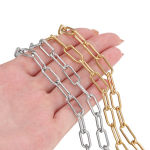 Stainless Steel Oval <b>Chain</b> 1.6x7x17mm For DIY Necklace Jewelry Accessories Wholesale Gold Steel Color <b>Cross</b> Pattern Unisex - Product Image 3