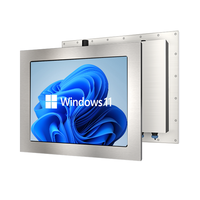 PC todo en uno de acero inoxidable de 21,5 pulgadas PC de panel de pantalla táctil capacitiva industrial montada en la pared