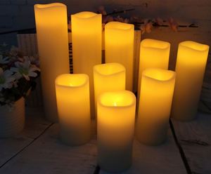 Lot de 9 bougies LED sans flamme avec télécommande 10 touches, design pilier en cire véritable, alimentées par piles, pour la décoration intérieure, mariages et fêtes - Product Image 2