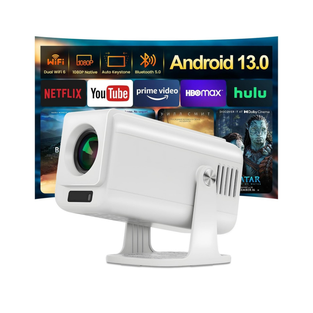 V1 Portable Projectors 4k Android OS Home Cinema Movie Projector for Data Show Projector 300 ANSI Amlogic 950s Chipset