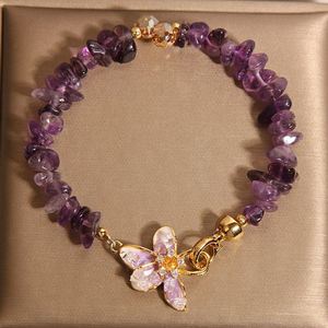 New Chinese Style Natural <b>Amethyst</b> Crush <b>Bracelet</b> Women Healing Stone <b>Bracelet</b> Irregular Natural Stone Beads Gravel <b>Bracelet</b> - Product Image 4
