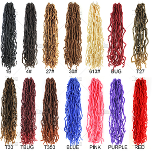 Sintético Gypsy Locs Extensión Trenza Nu Faux Locs Crochet Trenzas Cabello Rizado Ondulado Nu Faux Locs Crochet Extensiones de cabello - Product Image 5