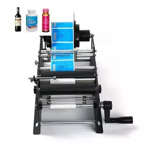 Factory Manual Semi Automatic Water Round Glass Bottles Manual Sticker Printing Label Machine Price