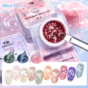 Kit de vernis gel effet écaille 10 couleurs ZRKGEL tendance, sans HEMA, sans TPO, gel à ongles pour les fournisseurs de salons de manucure, kit hautement pigmenté - Product Image 1