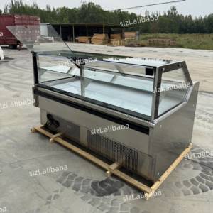 Supermarché 304 Inox Deli Vitrine Réfrigérateur Porte Verre Viande Refroidisseur <span class=keywords><strong>Boucherie</strong></span> Affichage Réfrigérateurs Avec Salle De Stockage - Product Image 6