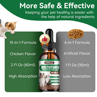 Compléments alimentaires OEM pour animaux de compagnie, multivitamines liquides, glucosamine, oméga 3, biotine, pour chiens, soins de santé, flacons de prévention des puces