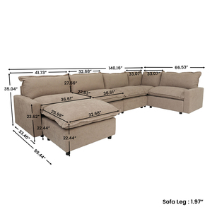 Maßgefertigtes elektrisches Lounge-Sofa für das Wohnzimmer, U-förmiges Kombinationssofa-Set - Product Image 6
