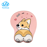 Tapis de souris 3D mignon avec repose-poignet en silicone souple, soulage la fatigue du poignet, antidérapant, pour le bureau, les jeux, PC portable