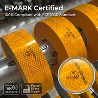 Ruban réfléchissant haute visibilité certifié E-mark, jaune, adhésif, 2 pouces, autocollant réfléchissant pour camion
