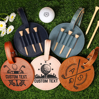 Porte-tee de golf en cuir PU RR Factory, breloque pour sac de golf, porte-tee suspendu, cadeaux pour garçons d'honneur, accessoires de golf, porte-tee pour sac