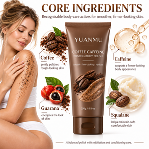 Gommage corporel raffermissant à la caféine et au guarana, 250g, marque privée OEM ODM, exfoliant lissant et tonifiant pour la peau - Product Image 4