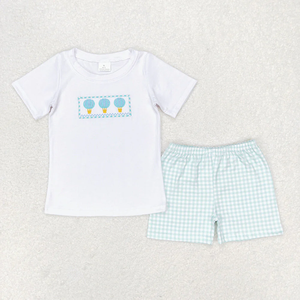 Boutique Summer Hot Air <b>Balloon</b> Embroidery Sibling Matching Sets Baby Toddler Outfits Casual Girls Boys Kids Clothing - Product Image 4