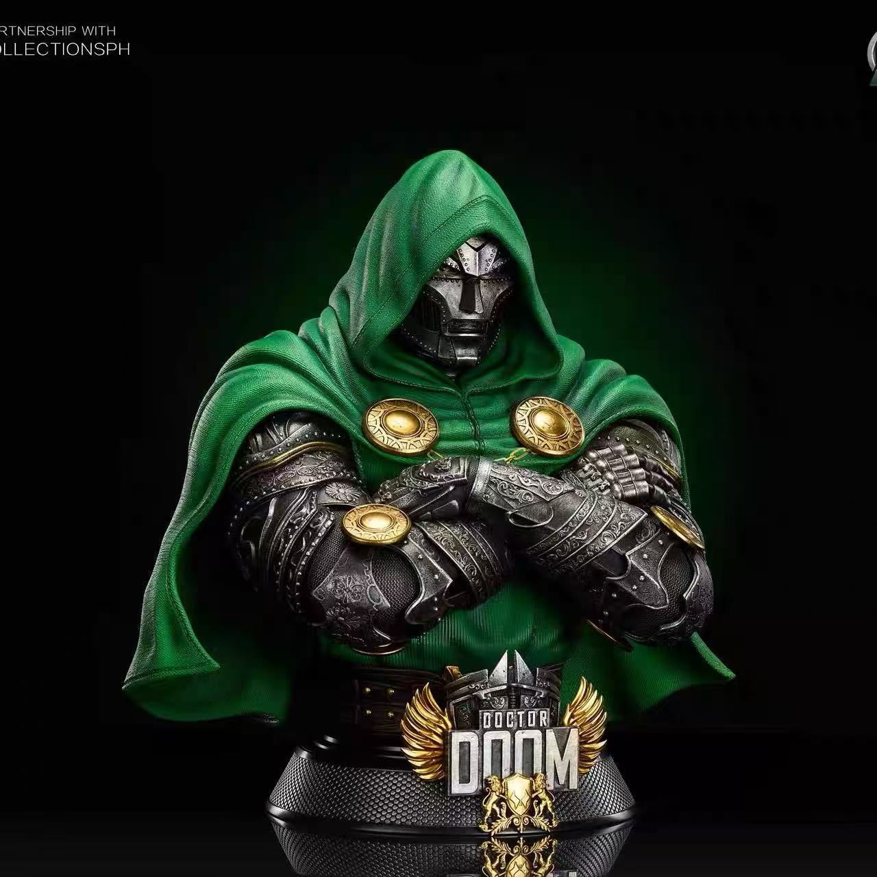 Customized Doctor Doom Figure Statue Medieval Half Body