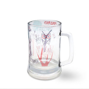 Mug en verre avec poignées, 300ml, chope à bière, tasse à fossette, Style allemand, 1 pièce - Product Image 2