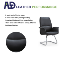 Chaise de Visiteur Exécutive Moderne en Cuir, Chaise de Bureau à Dossier Haut pour Conférence, Chaise d'Invité avec Accoudoirs Rembourrés, Base Cantilever Chromée