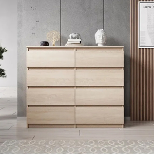 Comò <span class=keywords><strong>Moderno</strong></span> per Soggiorno <span class=keywords><strong>con</strong></span> 8 Cassetti, Mobile Contenitore, Toeletta, <span class=keywords><strong>Arredamento</strong></span> Camera da Letto, Comodino Antico in Legno di Quercia - Product Image 3