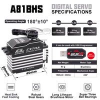 Servo Digital RC Programable sin Escobillas A81BHS de 35KG de Alto Torque y Ultra Velocidad de 0.075S para Autos RC 1/8