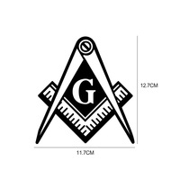 Autocollant de fenêtre maçonnique avec logo boussole et équerre pour voiture et camion, pour le commerce extérieur