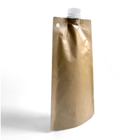 Sacs en papier Kraft personnalisés, sachet en papier Kraft marron étanche, pochette à bec pour boisson, sacs d'emballage, pièces