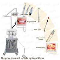 Unité dentaire avec lampe à LED Équipement dentaire vétérinaire Unité dentaire portable avec compresseur d'air et caméra intra-orale à ultrasons