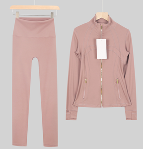 Vêtements de sport de luxe de haute qualité, veste de yoga <span class=keywords><strong>Lulu</strong></span>, coupe ajustée, respirante, col montant, haute élasticité - Product Image 3