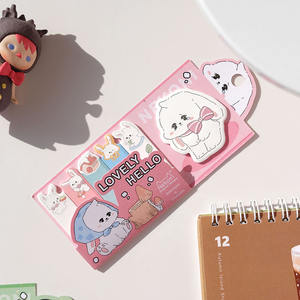 Bloc-notes autocollants Nekoni, papier <span class=keywords><strong>index</strong></span>, marque-page, hamster, cochon, ours, lapin, vache, image d'animaux mignons, bloc-notes autocollants, mémo scintillant - Product Image 3