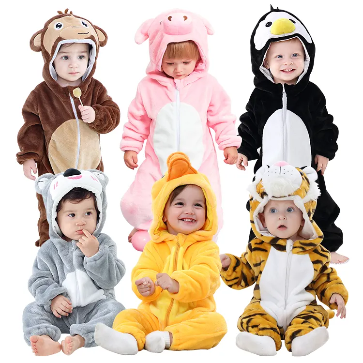 MICHLEY Kids Jumpsuits Infant Girl Winter Animal Clothes Boy Cosplay Costumes Wholesale Baby Rompers