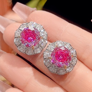 Vente en gros usine – Parure de bijoux de mariage en cuivre écologique avec zircon taille rose 16-10MM pour des mariages glamour - Product Image 5