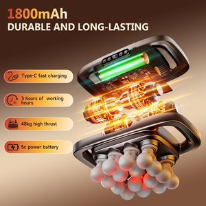 Pistolet de massage portable à 16 têtes pour tissus profonds, 30 niveaux de vitesse pour la thérapie par percussion musculaire corporelle avec étui de voyage - Product Image 3