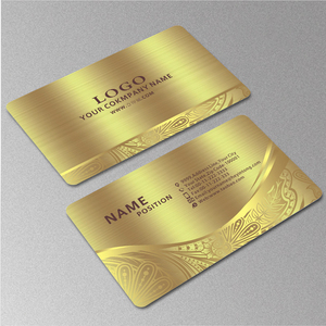 Custom logo credit card luxury business card with gold sliver embossed number printed PVC gift plastic business card