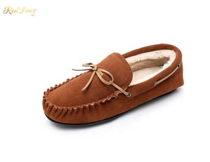 Logo personalizzato Eccellente Della Mucca Pelle Scamosciata di <span class=keywords><strong>Cuoio</strong></span> di Inverno Della Pelliccia Scarpe Casual Mocassino per Gli Uomini - Product Image 2