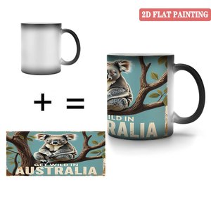 Mug à sublimation vierge pour presse à chaud, noir givré, 11 oz, en céramique, sensible à la chaleur, idéal pour cadeau - Product Image 4