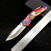 3D-geprinte Amerikaanse vlag ABS Plastic Vouwmes met handvat EDC Draagbare Outdoor Fruit-snijden Camping Zelfverdedigingsmessen
