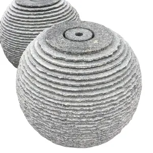 Landscaping Stone Fountains Outdoor Decoration Stone Ball Fountain Garden Landscape Stone Ribbed Sphere Water Fountain