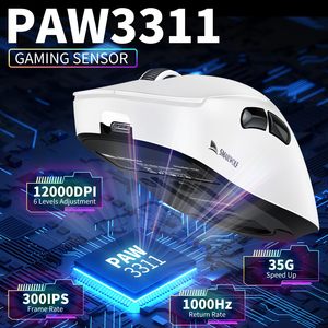 Ratón Inalámbrico para Juegos M6 Ligero de 2.4ghz+BT, Tri-Modo, Luz RGB con Base de Carga Magnética - Product Image 1