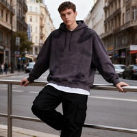 TKAN307 Sweat-shirt personnalisé en coton lourd 450 g/m², molleton d'hiver uni, surdimensionné, blanc, délavé à l'acide, vintage, essentiel pour homme