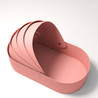Boîte cadeau en papier cartonné de haute qualité, forme berceau pour bébé, design nouveau, pour anniversaire de bébé