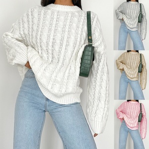 Pullover da <span class=keywords><strong>donna</strong></span> elegante e Versatile a manica lunga nuovo stile coreano <span class=keywords><strong>maglia</strong></span> attorcigliata di base per la primavera estate autunno - Product Image 2