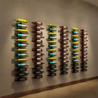 Casier à vin en acier inoxydable Kainice Étagère d'épicerie en métal noir Présentoir pour magasin d'alcool Conception de porte-bouteilles mural