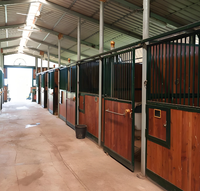 Establo de caballo ecuestre de madera de bambú estándar americano, establo portátil galvanizado para caballos