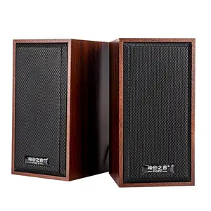 The sound of peaks and valleys computer subwoofer small speaker desktop wooden USB notebook small audio multimedia 3.5 port