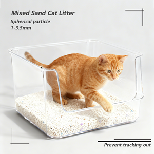 OEM/ODM Biologisch afbreekbare milieuvriendelijke doorspoelbare gemengde sferische korrelvormige natuurlijke minerale kattenbakvulling 10L Appelgeur - Product Image 2