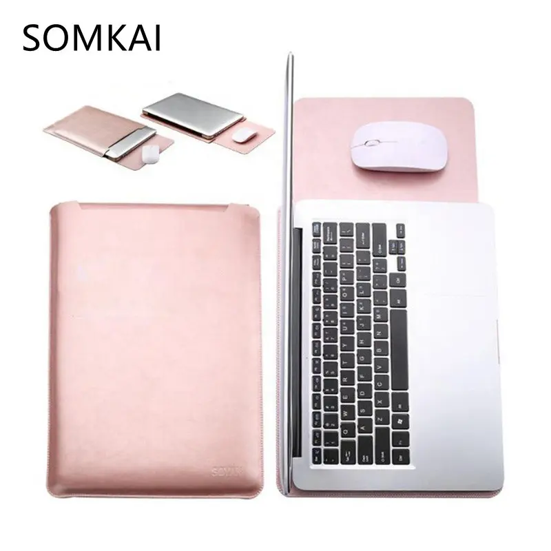 Waterproof Soft Laptop Sleeve Bag For Xiaomi Macbook Air Pro 11 12 13 15 Cover for 11.6 12 13.3 15.4 inch Notebook Leather Case