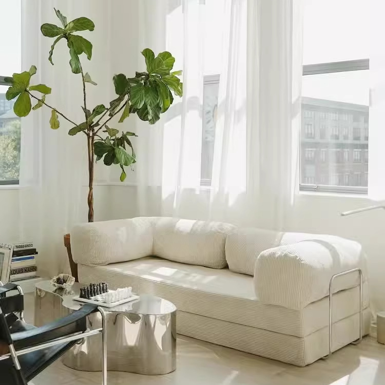 Compressed Sofa Bed Set - Minimalist Fabric Design, Perfect for