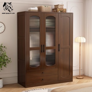 chinese factory cheapest customization in stock ready to ship armoire unique design bedroom furniture wooden <b>clothes</b> wardrobe - Product Image 6